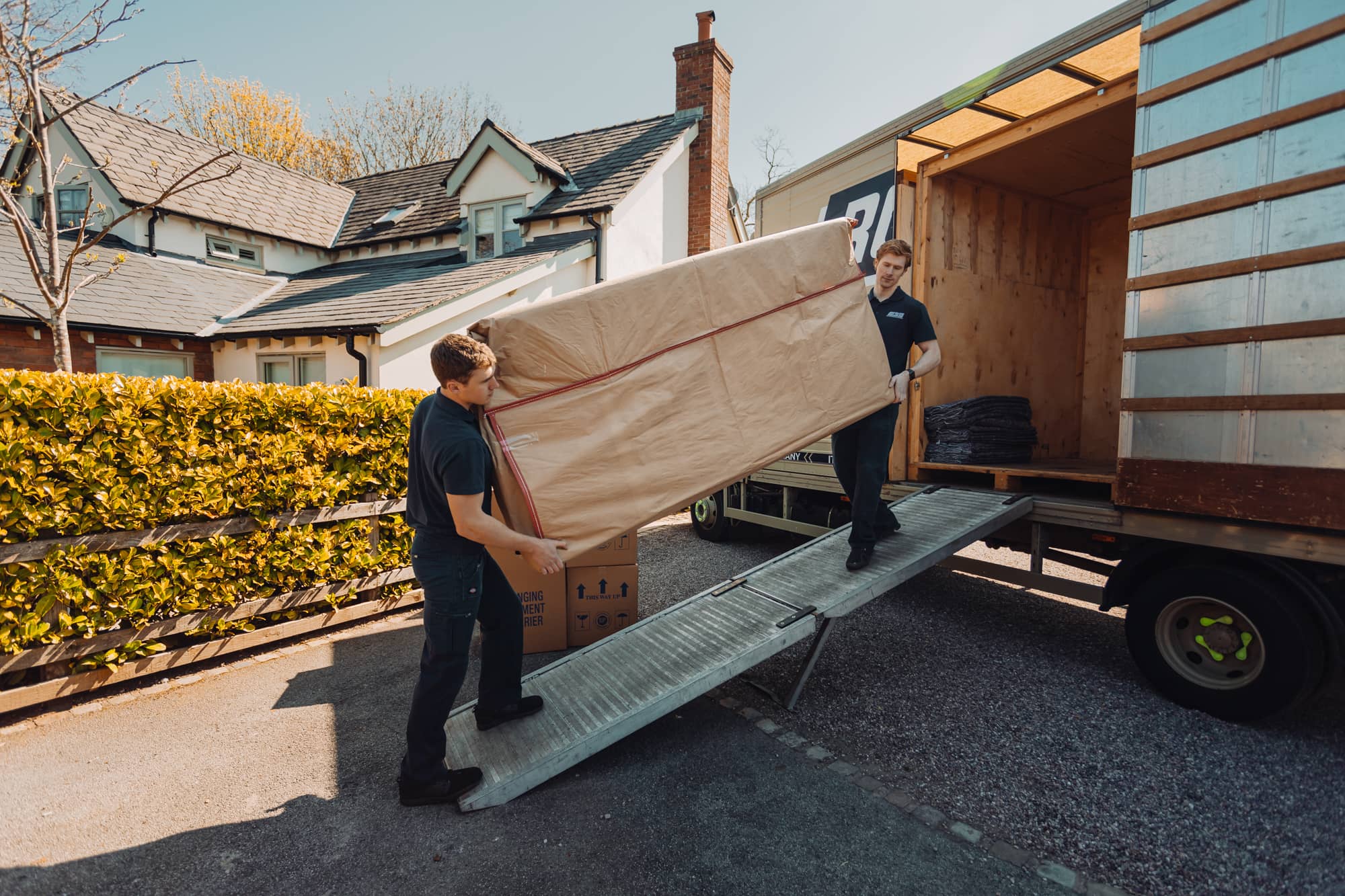 Roy Trevor Removals loading up lorry